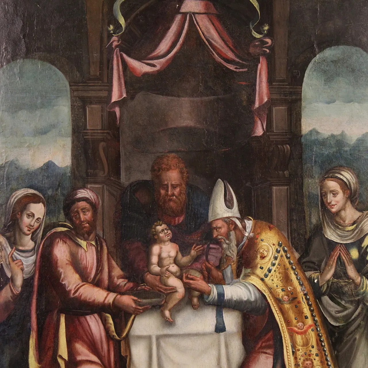 Painting on table, the circumcision of Christ, 16th century 4