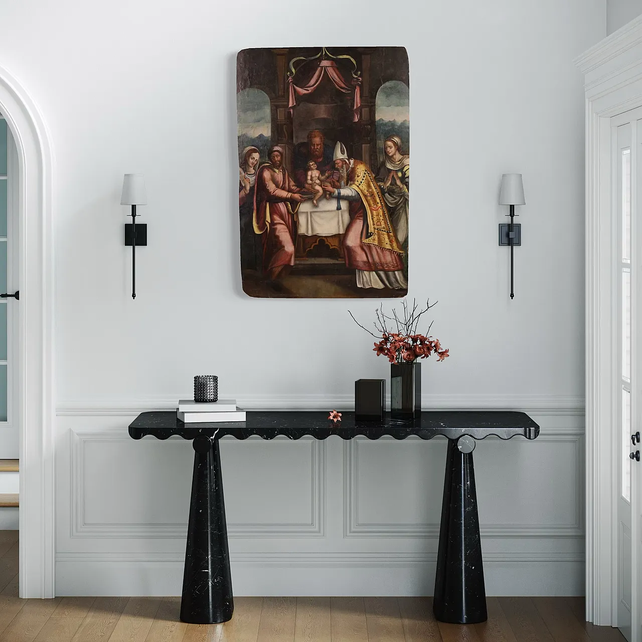 Painting on table, the circumcision of Christ, 16th century 13