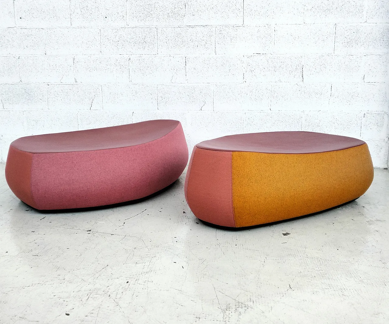 Coppia di pouf Fjord di Patricia Urquiola per Moroso, anni 2000 2