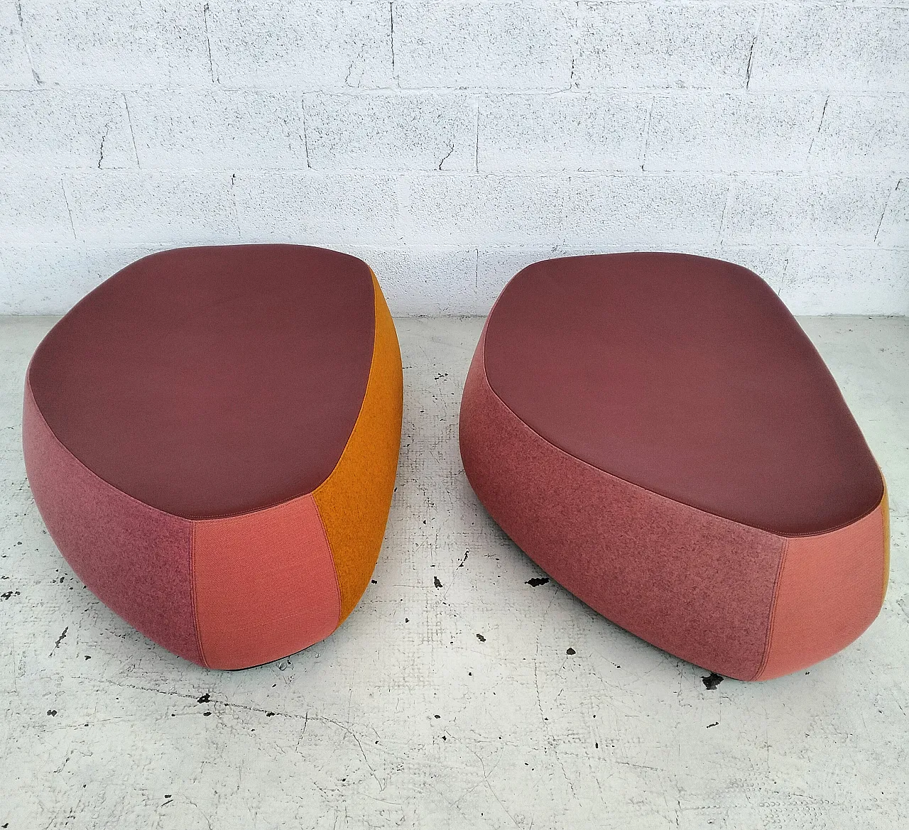 Coppia di pouf Fjord di Patricia Urquiola per Moroso, anni 2000 3