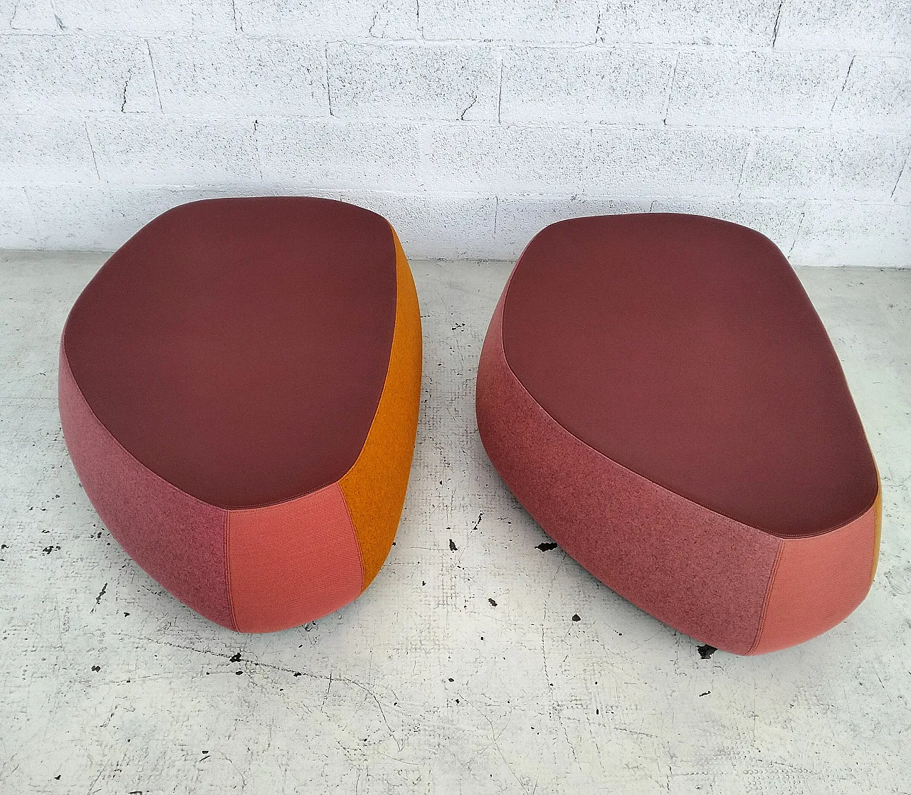 Coppia di pouf Fjord di Patricia Urquiola per Moroso, anni 2000 5