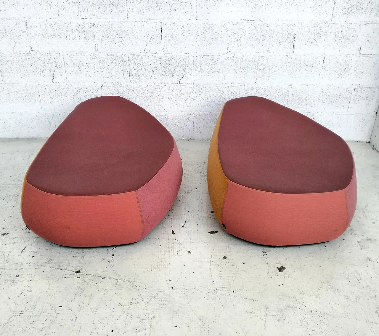 Coppia di pouf Fjord di Patricia Urquiola per Moroso, anni 2000 6