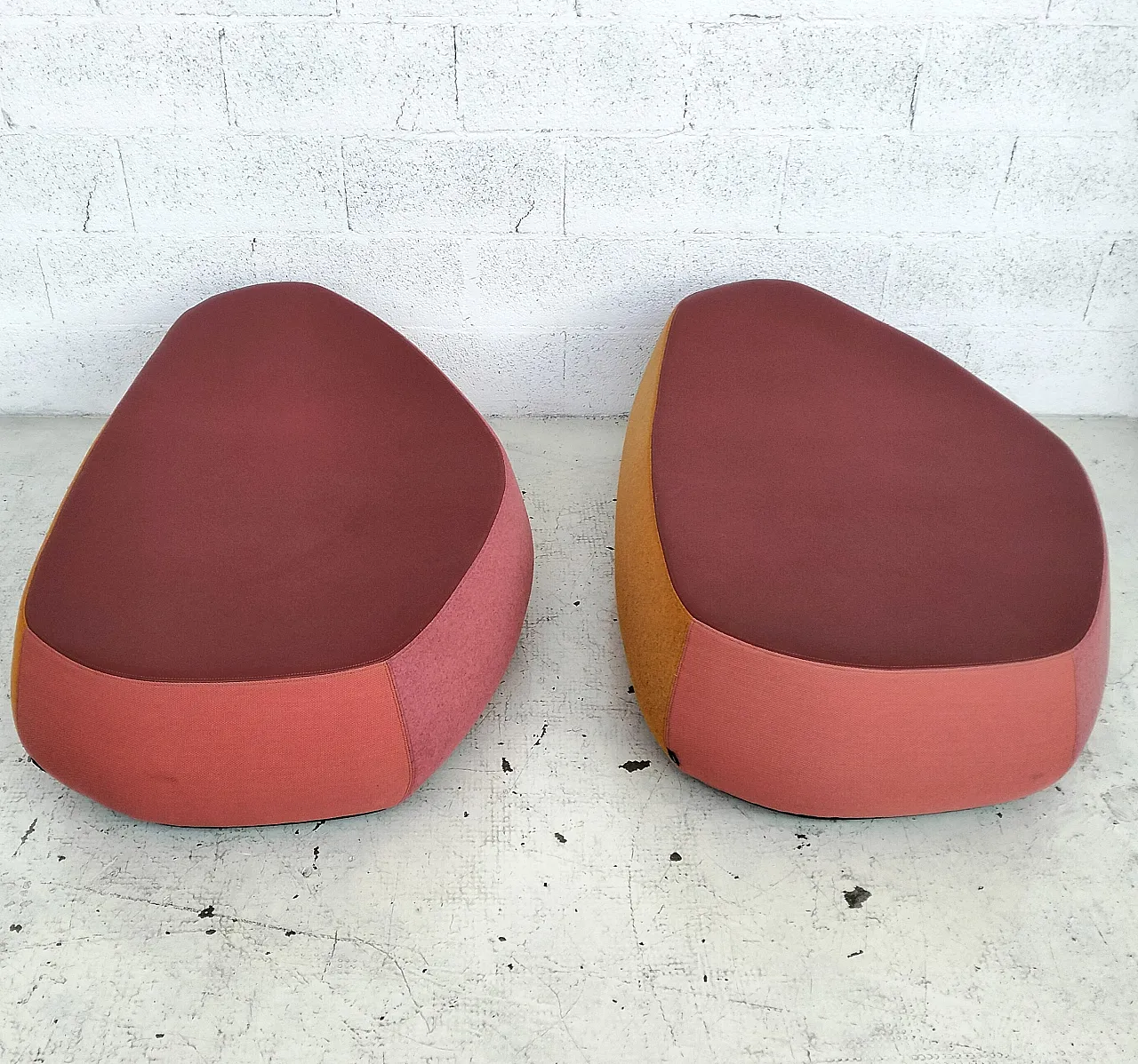 Coppia di pouf Fjord di Patricia Urquiola per Moroso, anni 2000 7