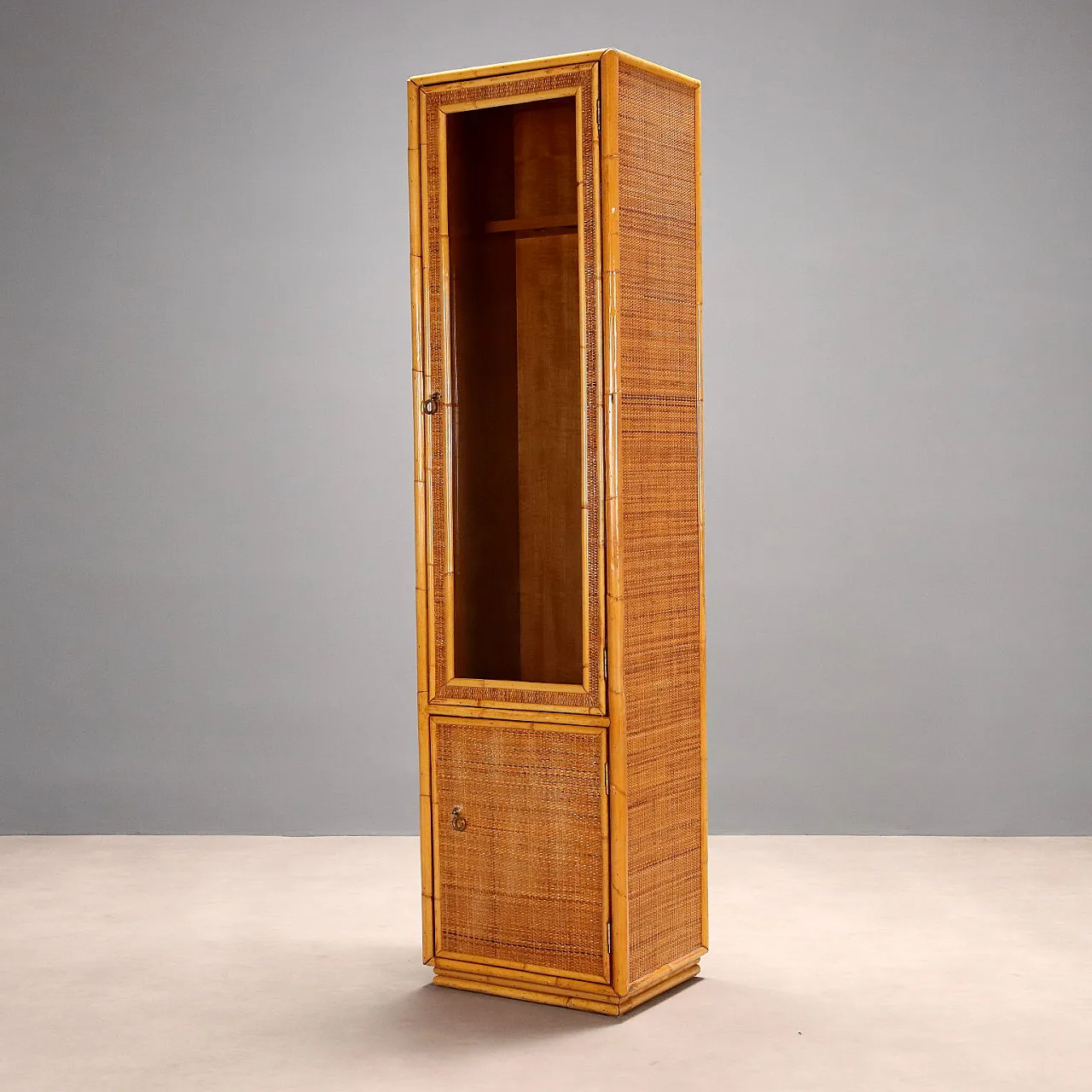 Armadio in bambù e vimini, anni '80 1