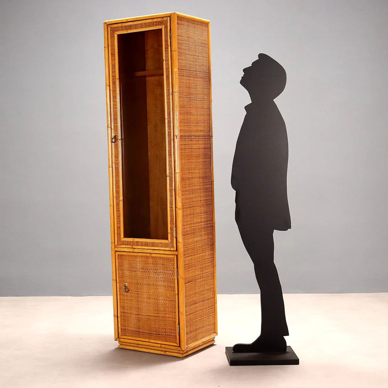 Armadio in bambù e vimini, anni '80 3