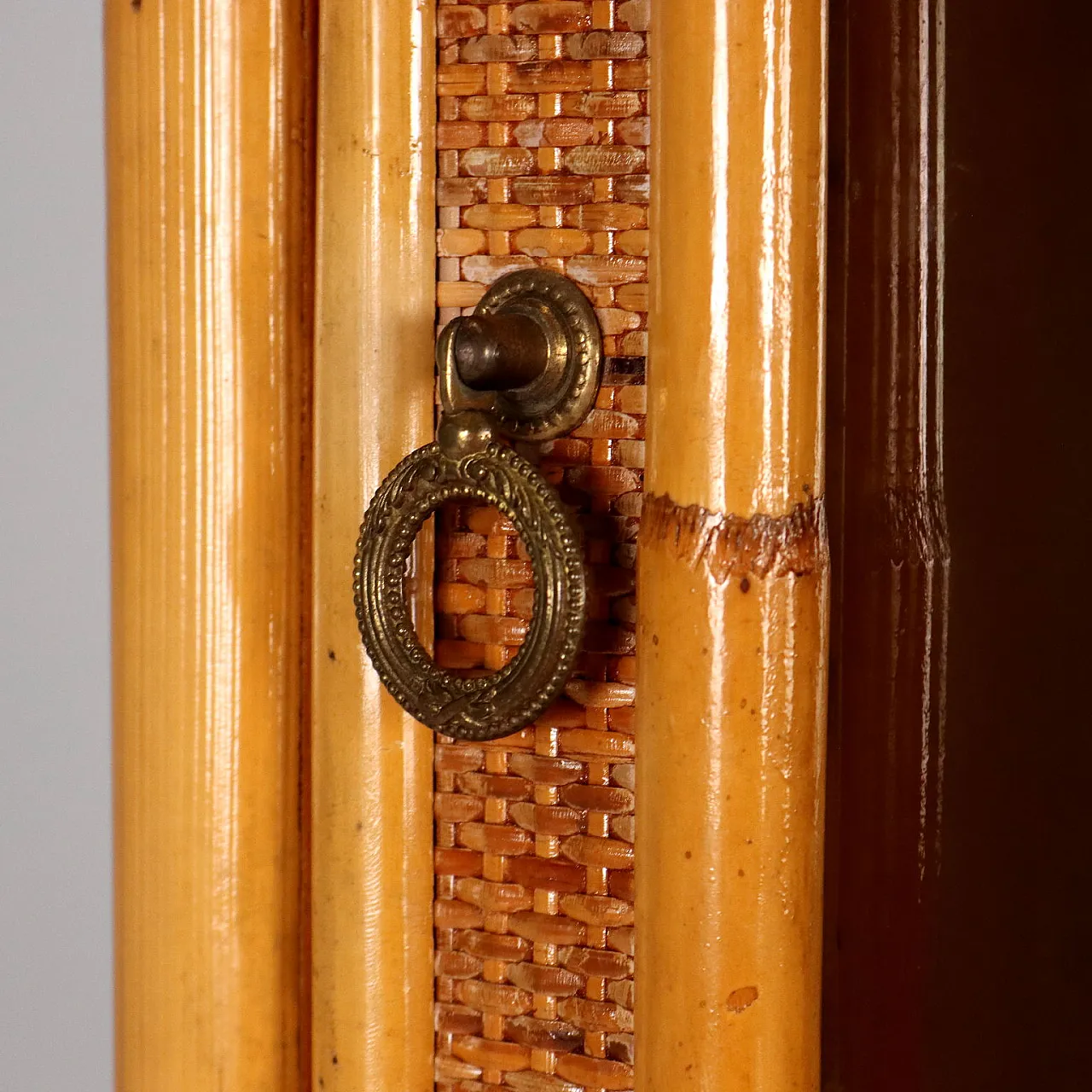 Armadio in bambù e vimini, anni '80 4