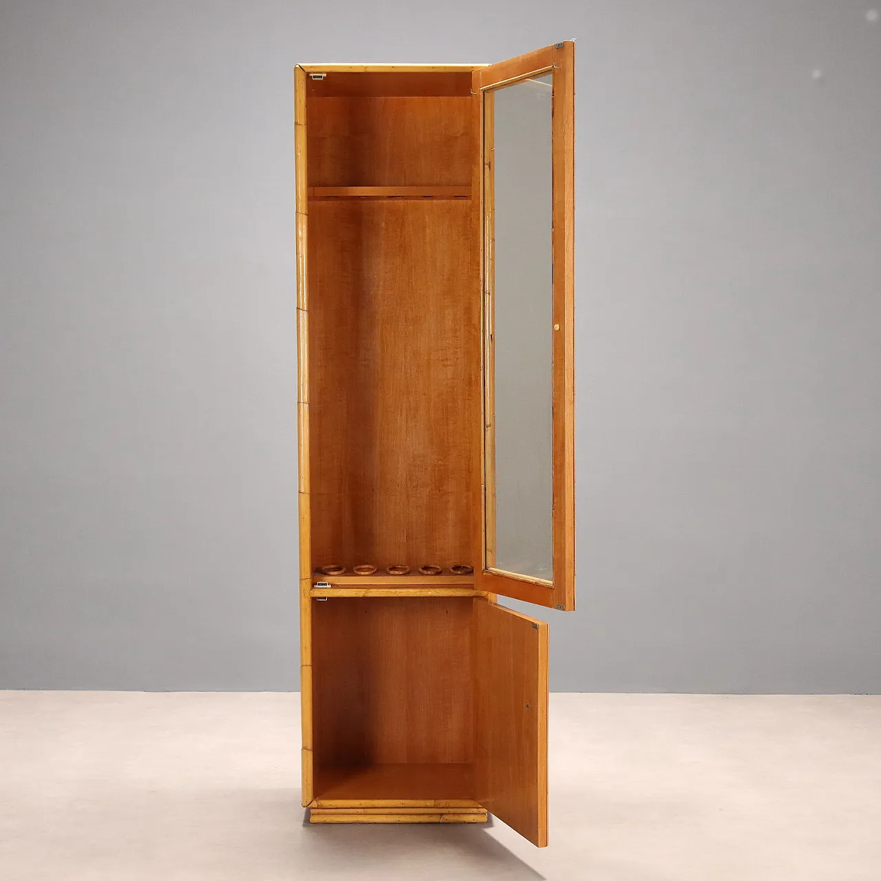 Armadio in bambù e vimini, anni '80 5