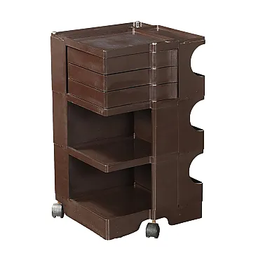 Carrello Boby di Joe Colombo per Bieffeplast plastica nera, anni '80