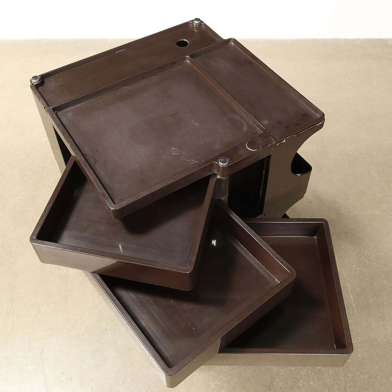 Carrello Boby di Joe Colombo per Bieffeplast plastica nera, anni '80 4