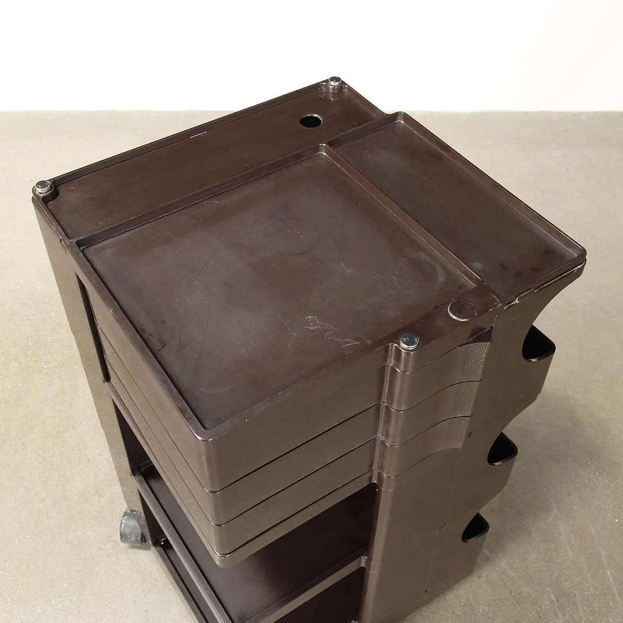 Carrello Boby di Joe Colombo per Bieffeplast plastica nera, anni '80 5