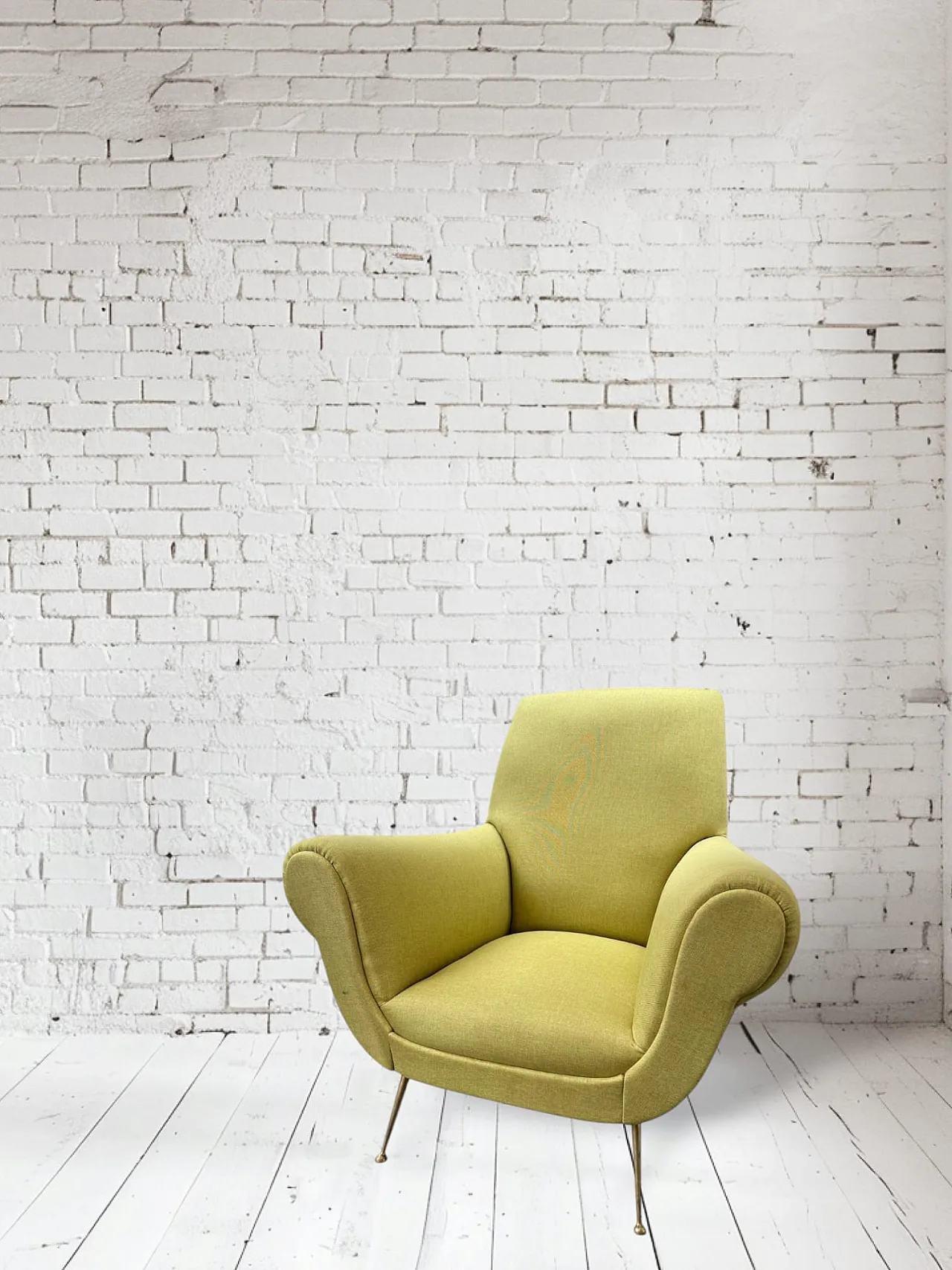 Pair of yellow armchairs, 70s 1