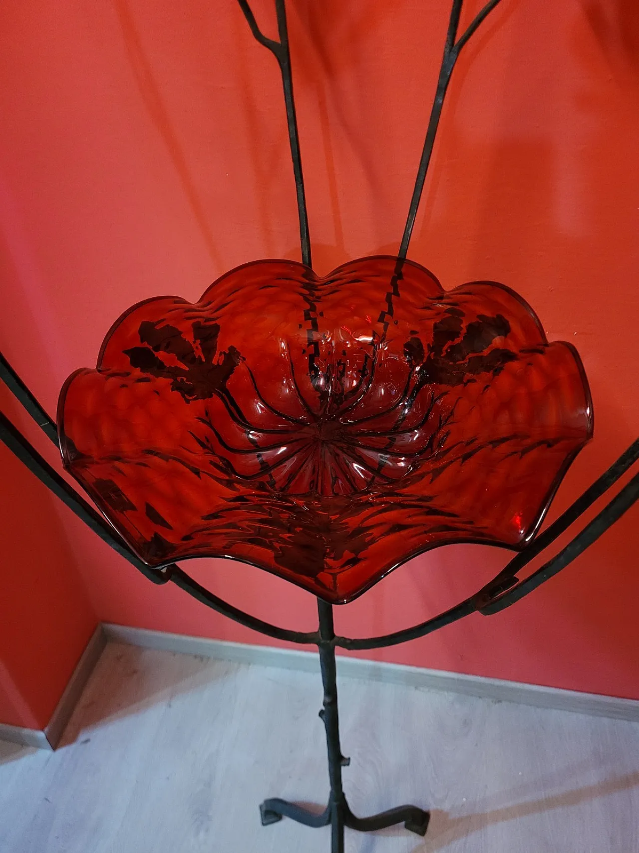 Scultura Albero con rami e piatto in vetro di Murano, anni '20 4