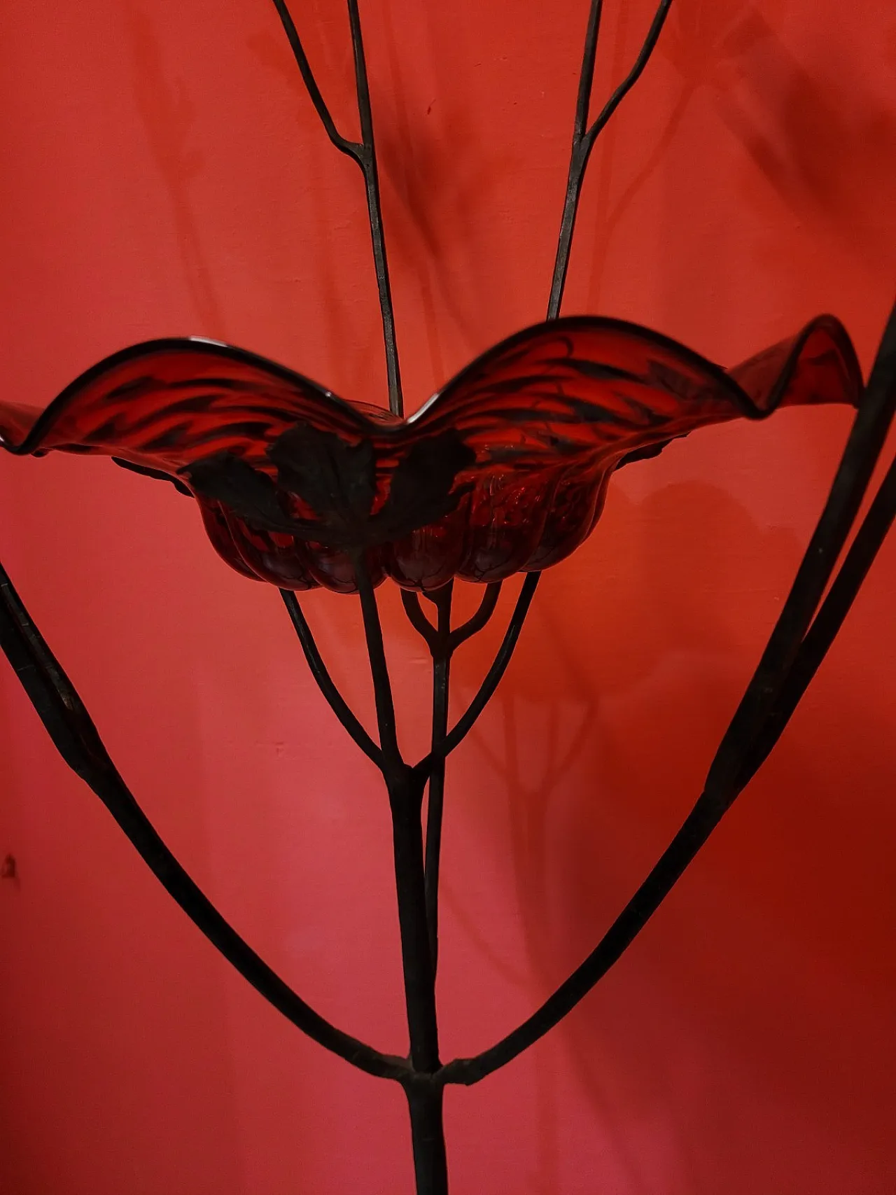 Scultura Albero con rami e piatto in vetro di Murano, anni '20 5