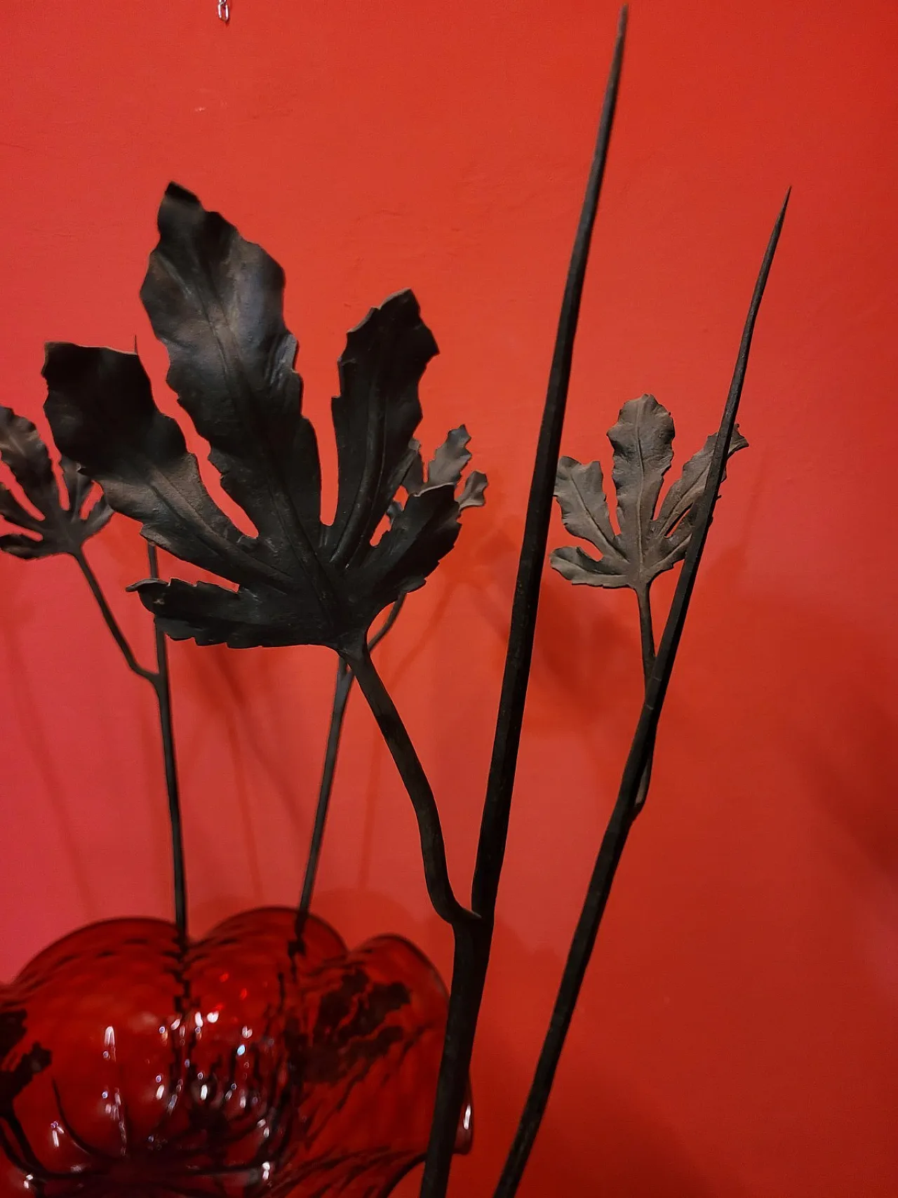 Scultura Albero con rami e piatto in vetro di Murano, anni '20 6