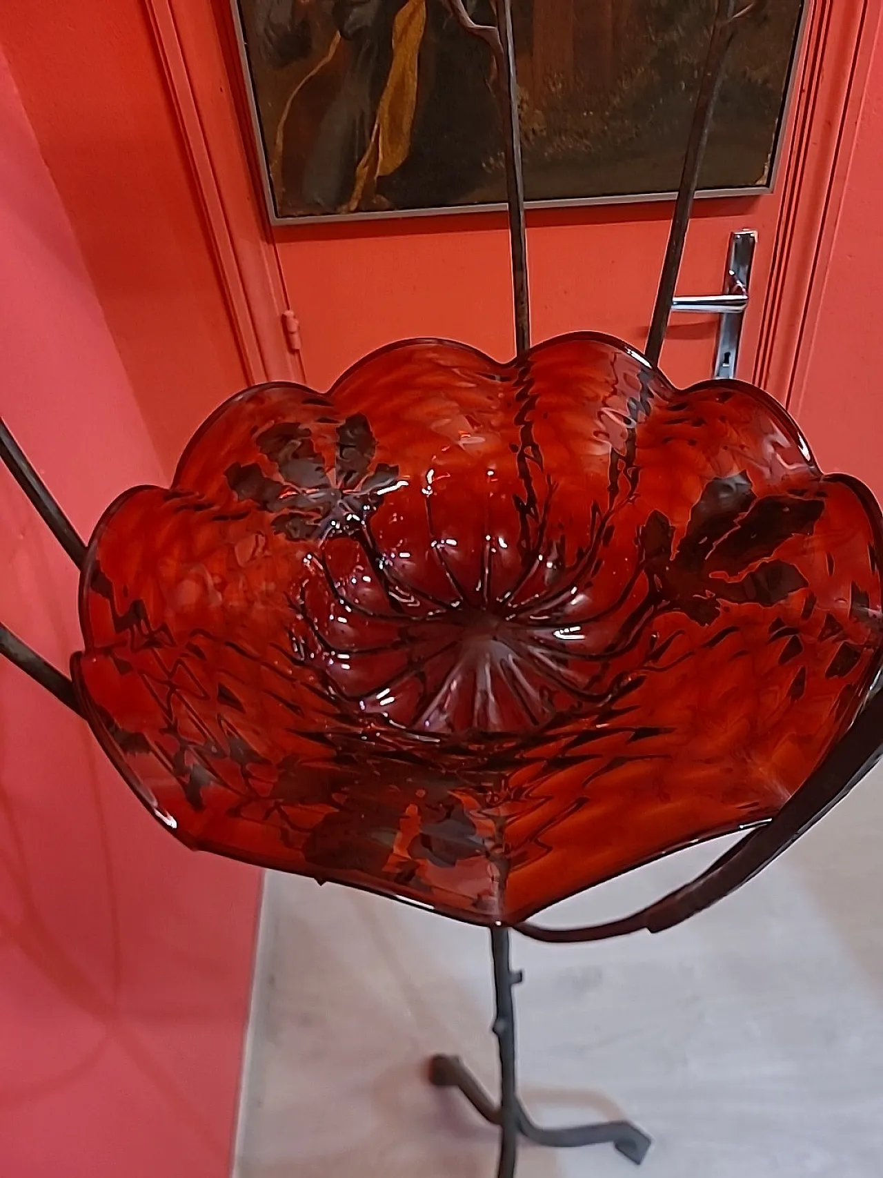 Scultura Albero con rami e piatto in vetro di Murano, anni '20 9