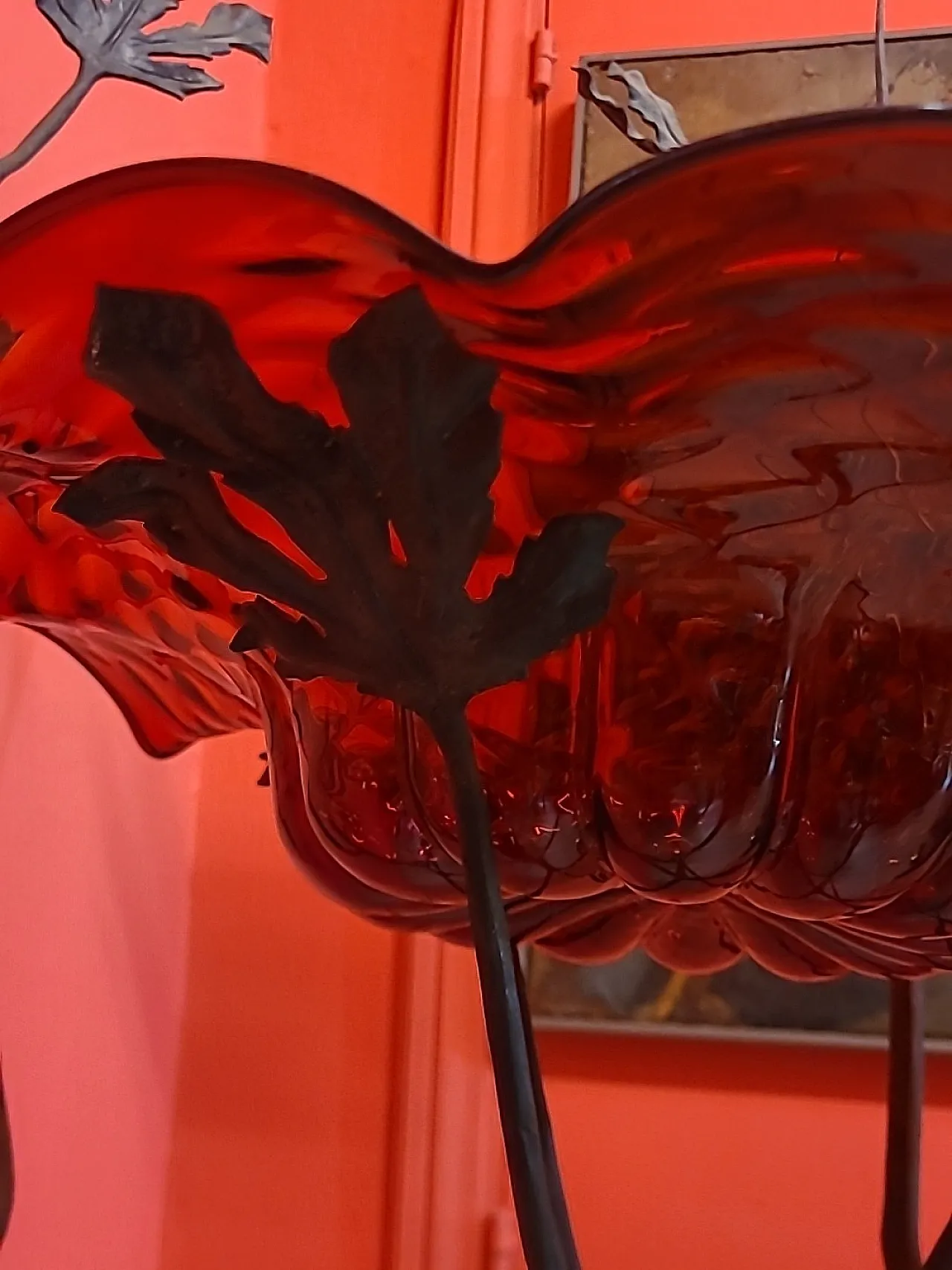 Scultura Albero con rami e piatto in vetro di Murano, anni '20 11