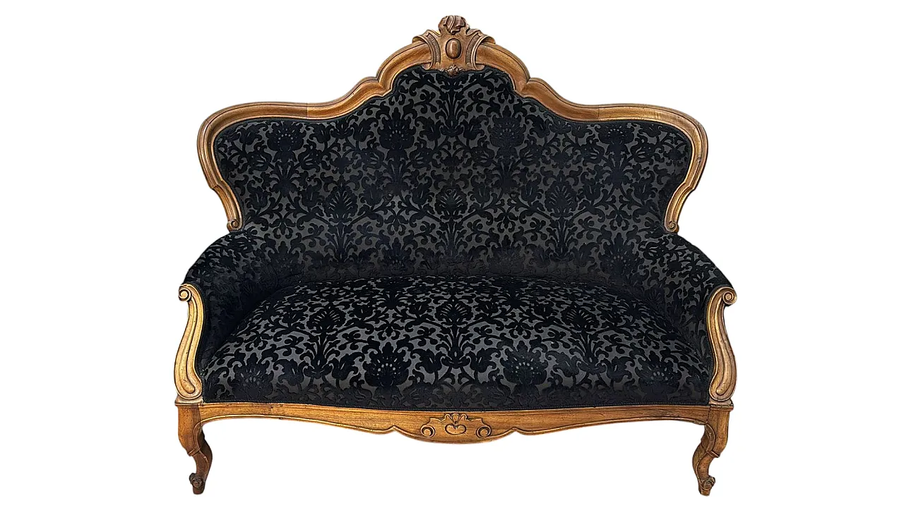 Damask sofa, 19th century 3