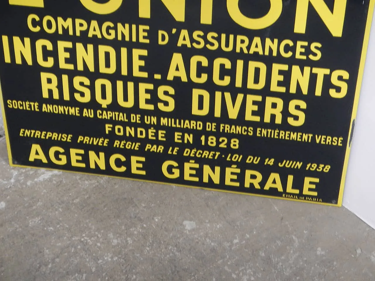 Targa Union Compagnie Assicurance, Francia ,1930 6