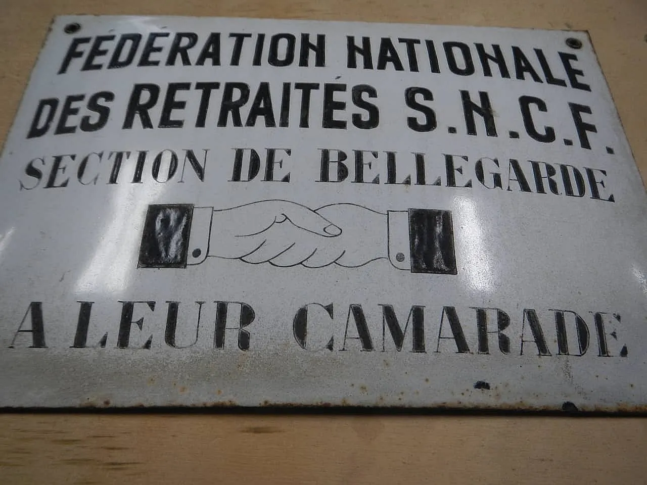 Targa in metallo Sindacato S.F.C.F,  Francia, 1930 3