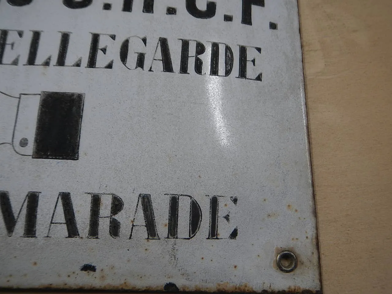 Targa in metallo Sindacato S.F.C.F,  Francia, 1930 7