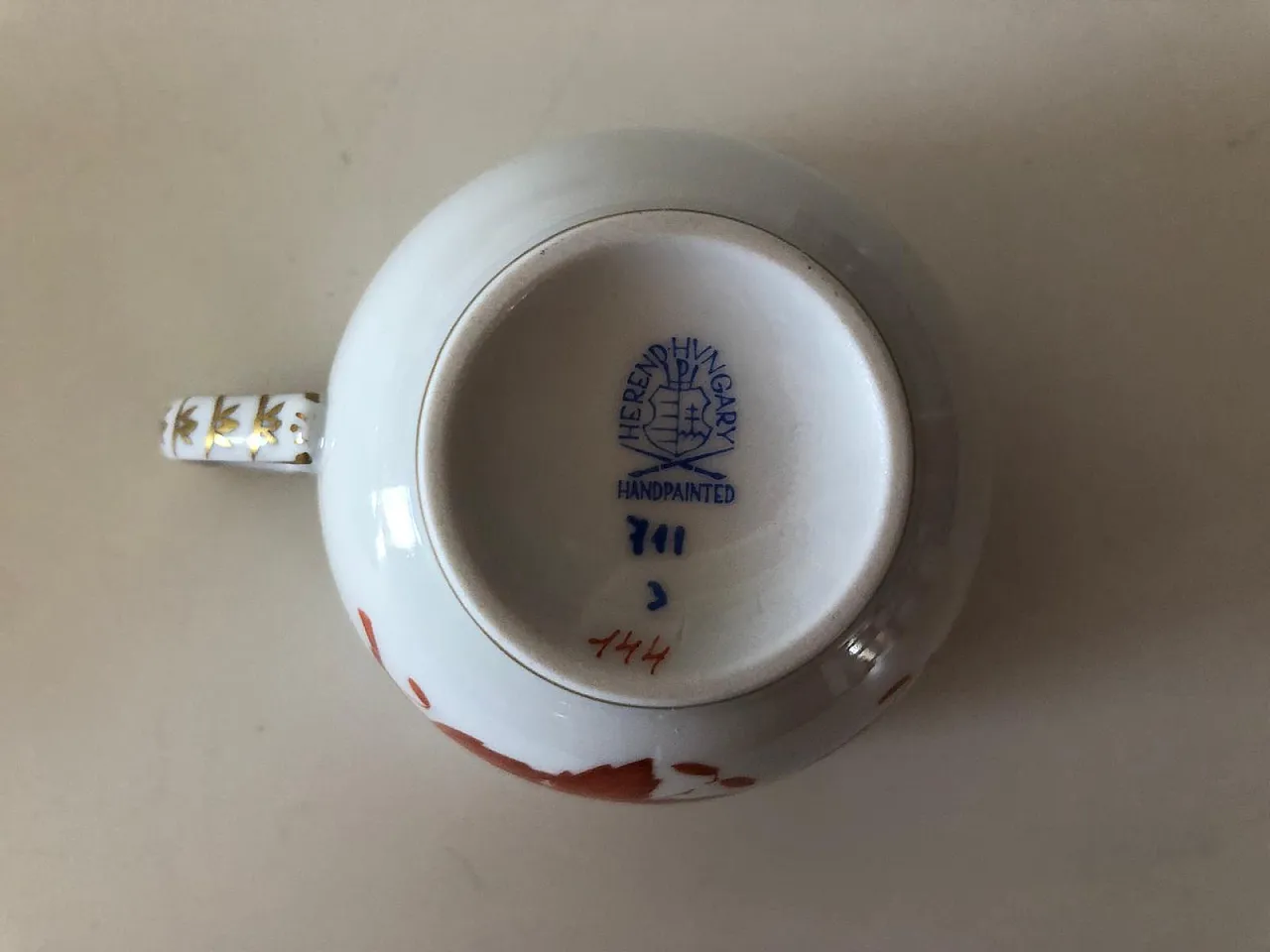 Herend, coffee cups with sugar, dairy and tray, 80s 5