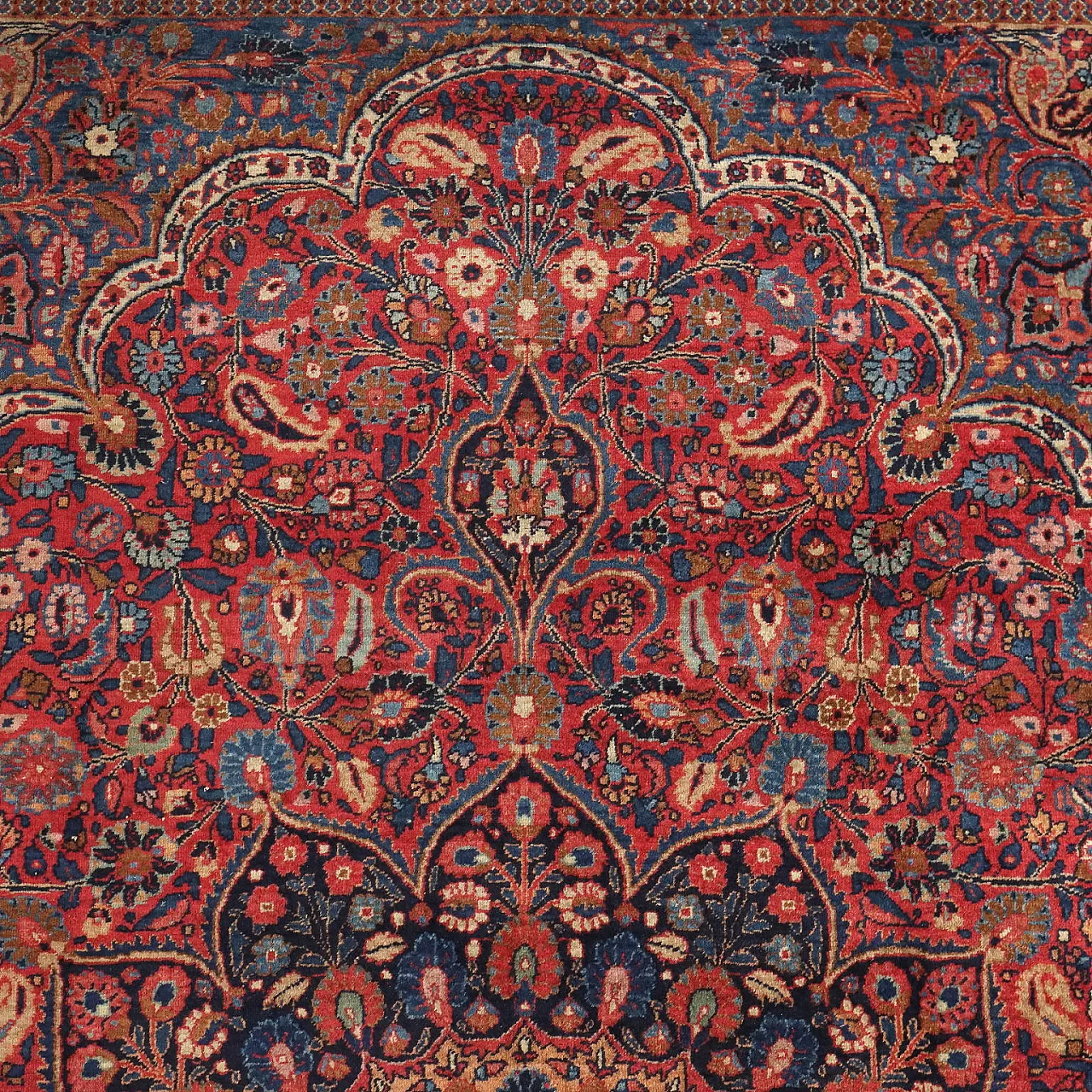 Tappeto Mashad in cotone e lana, fine '900 4