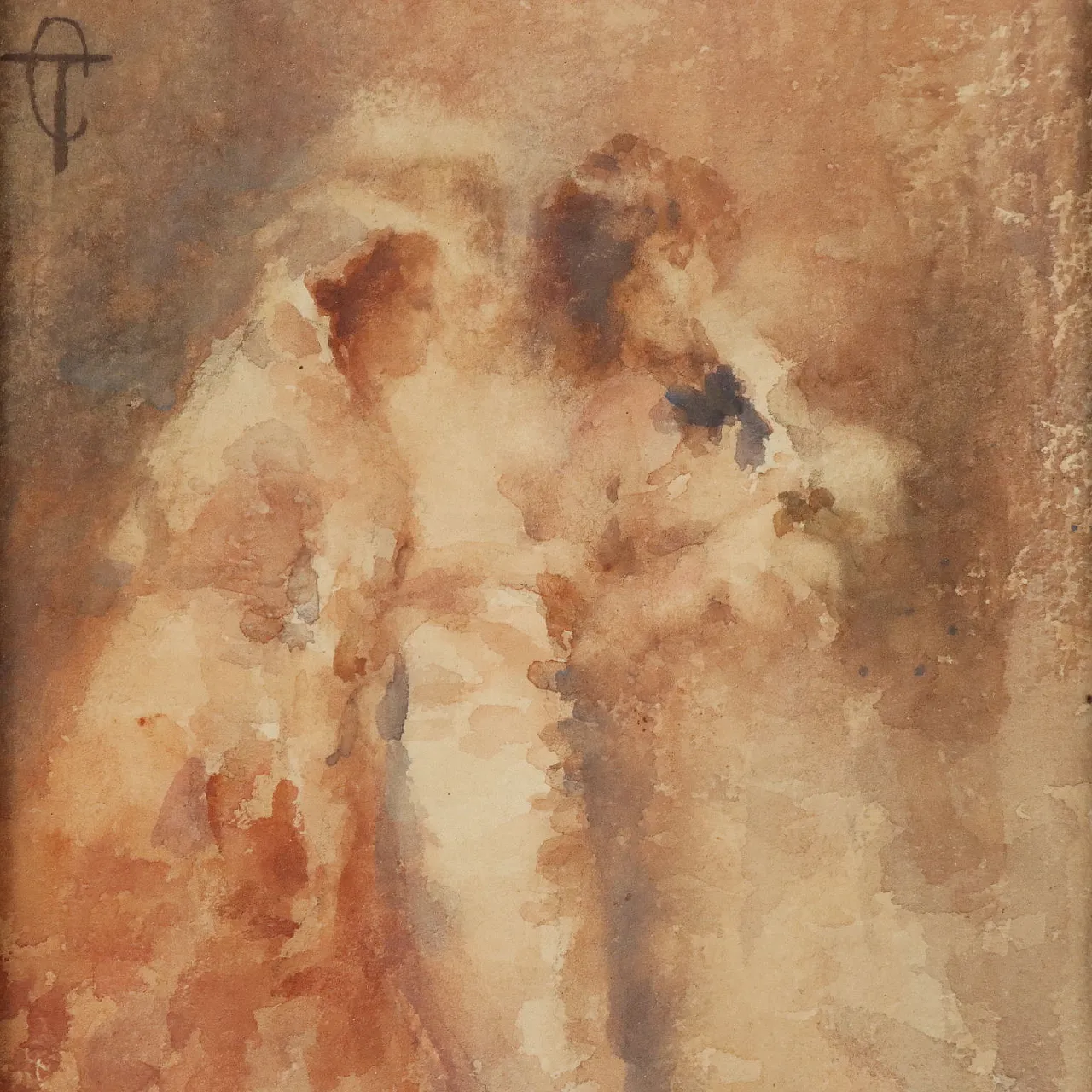 Dipinto di Tranquillo Cremona, acquerello, '800 3