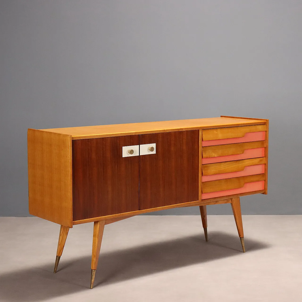 Cabinet in laminate and mahogany veneer, mid-20th century 1