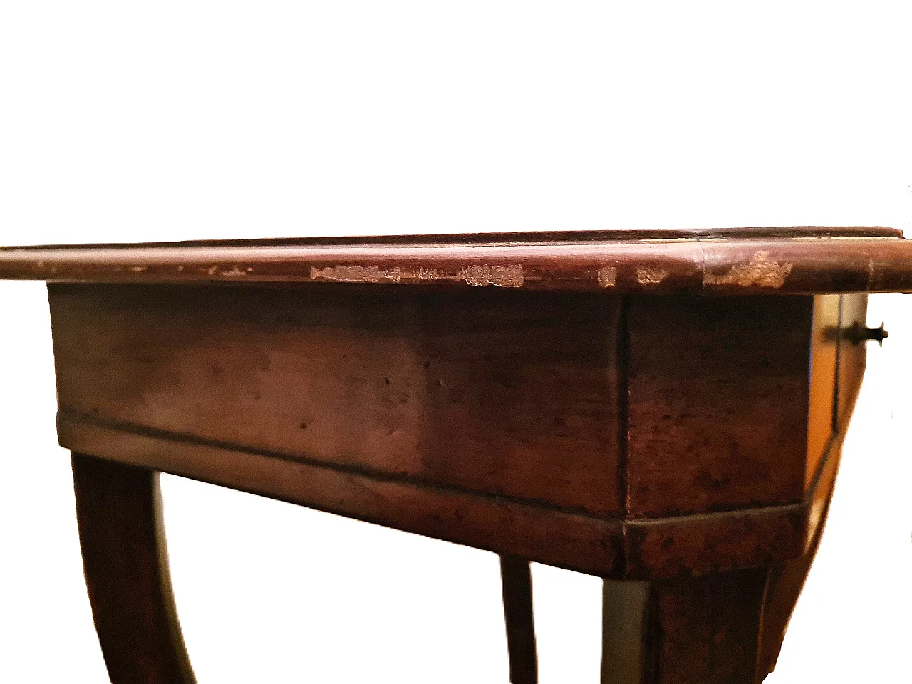 Tavolino Biedermaier in mogano con cassetto, '800 10