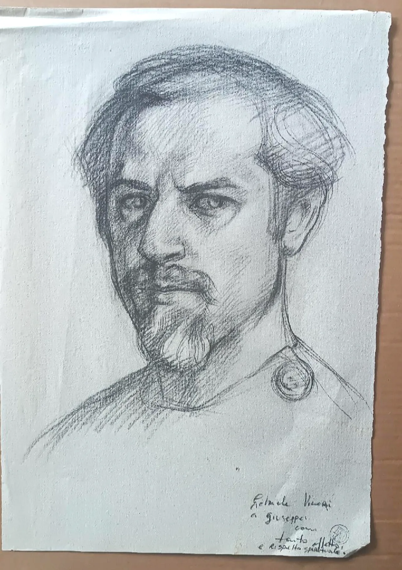 Portrait by Gabriele Vicari, pencil on paper, 1970s 2