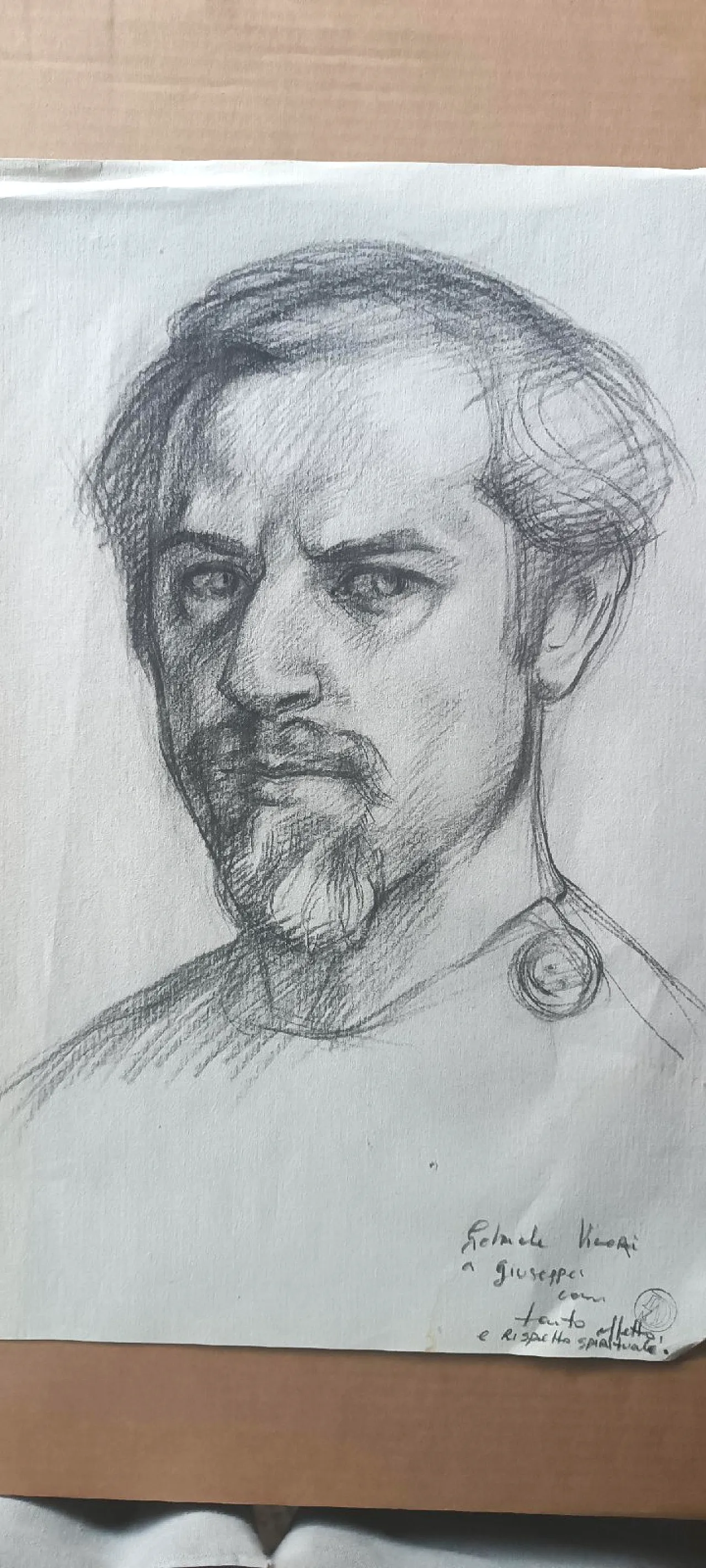 Portrait by Gabriele Vicari, pencil on paper, 1970s 3