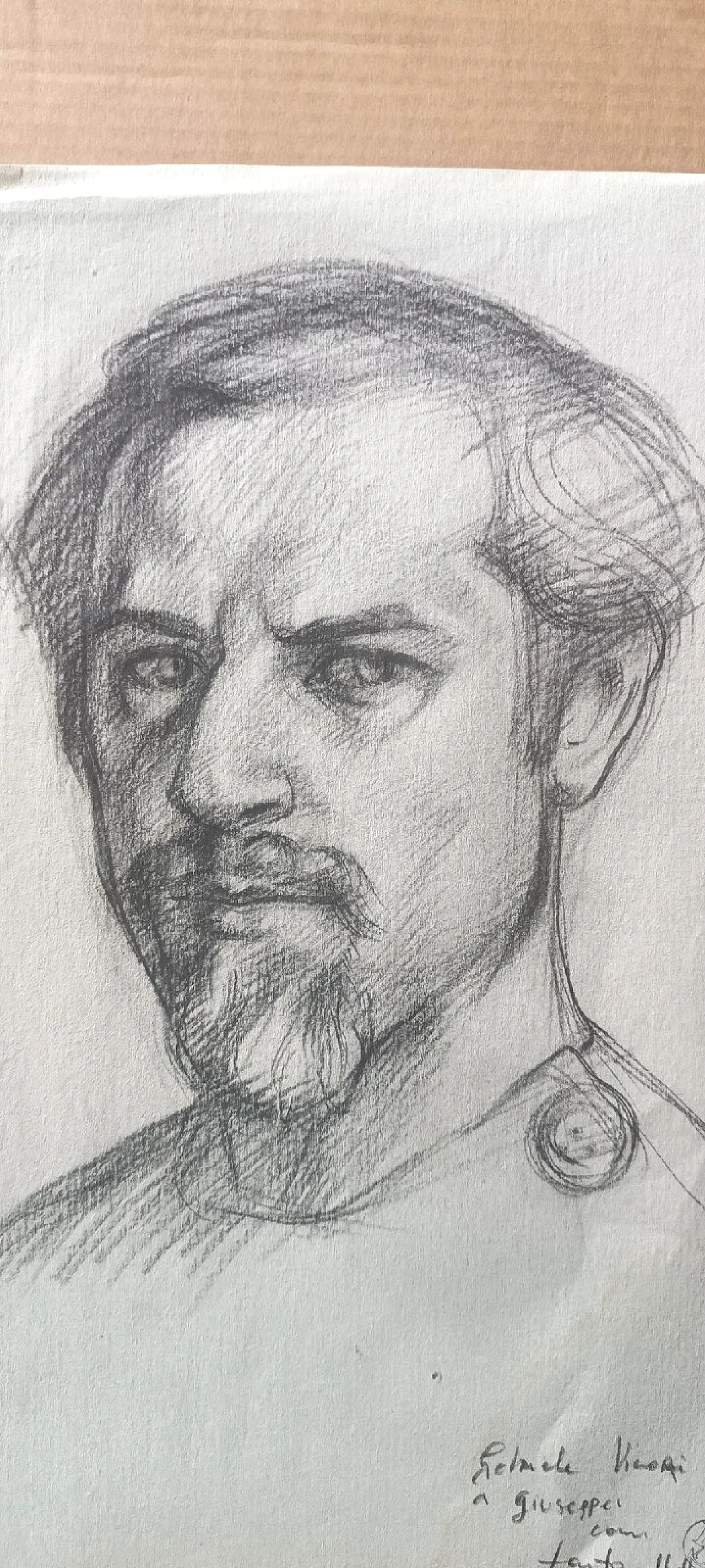 Portrait by Gabriele Vicari, pencil on paper, 1970s 4