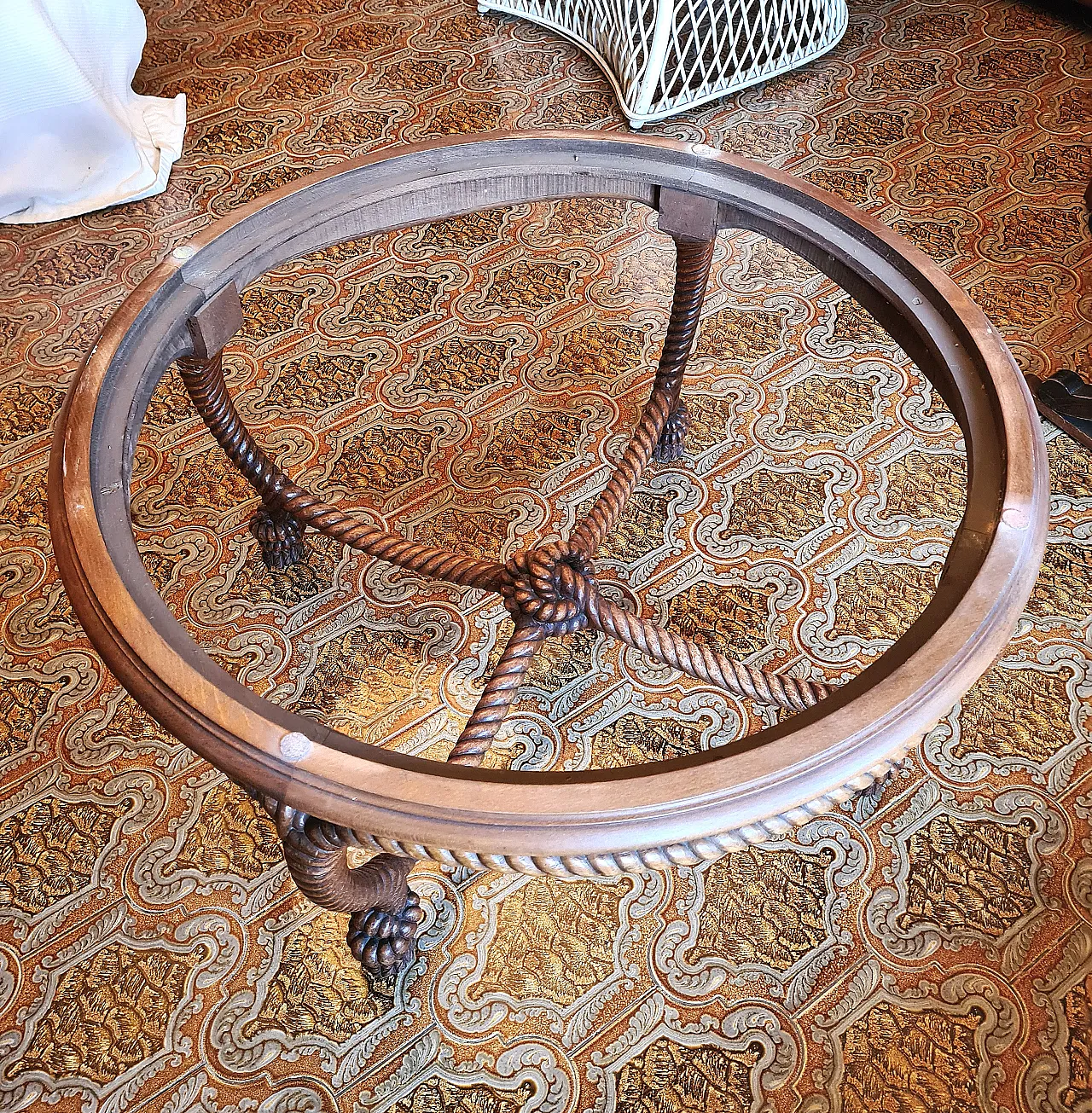 Wooden and marble living room table, 20th century 15