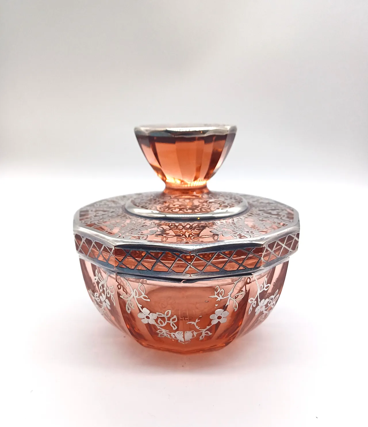 SET TOILETTE IN VETRO SOFFIATO E LAMINA D'ARGENTO, ART DÉCO, '20 6