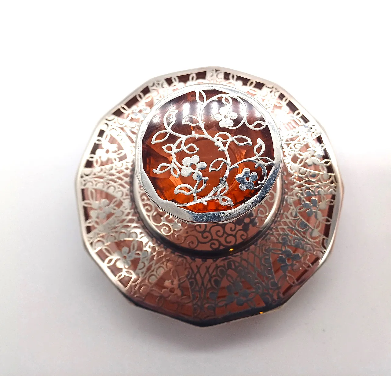 SET TOILETTE IN VETRO SOFFIATO E LAMINA D'ARGENTO, ART DÉCO, '20 8