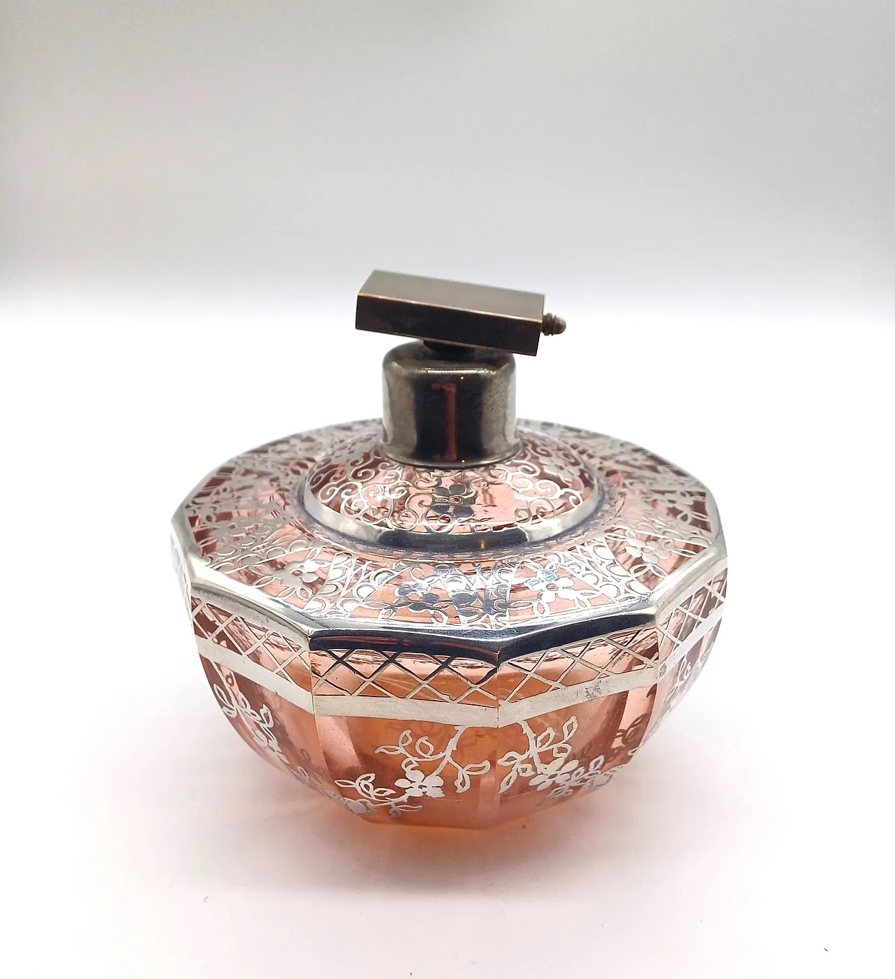 SET TOILETTE IN VETRO SOFFIATO E LAMINA D'ARGENTO, ART DÉCO, '20 9