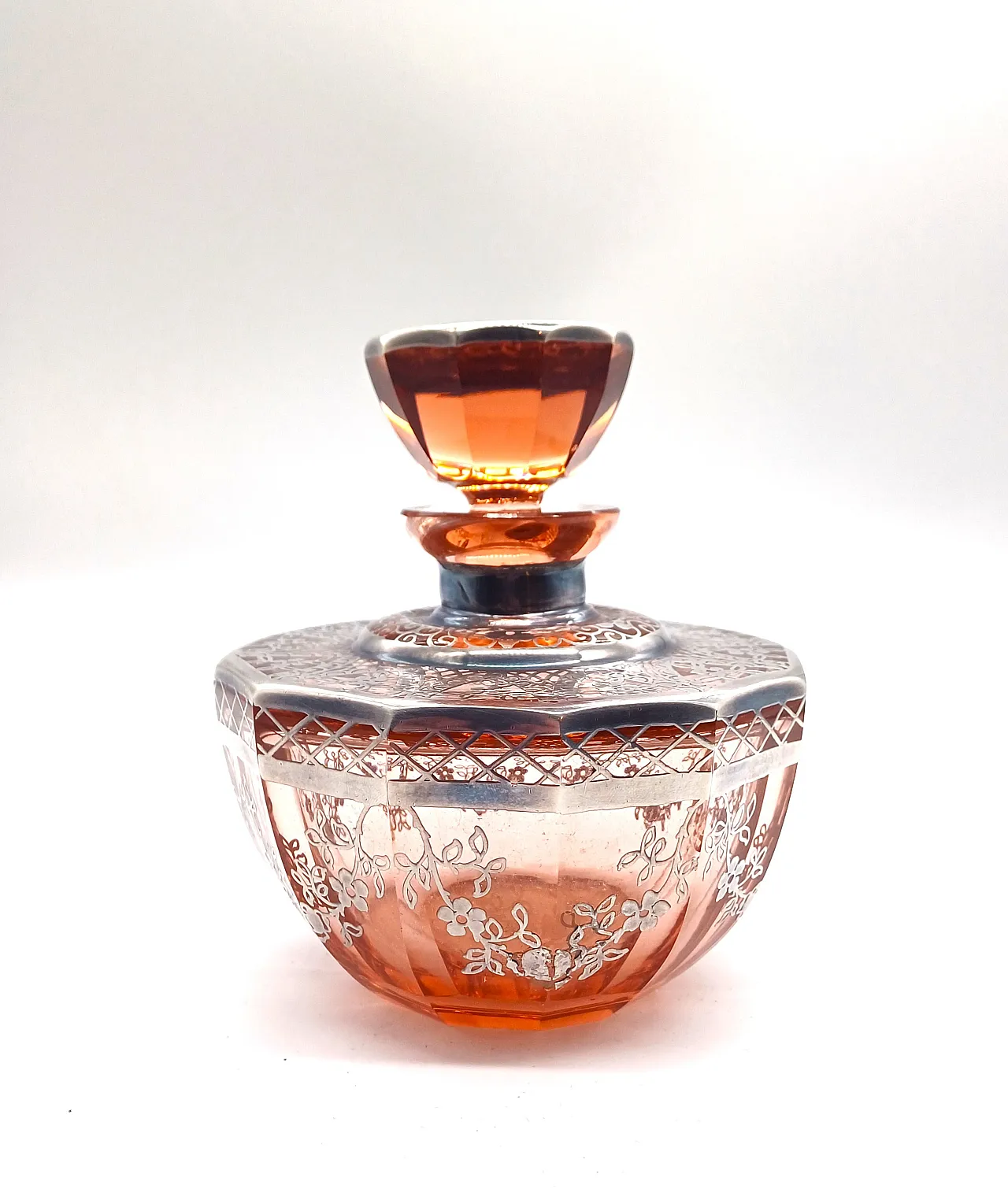 SET TOILETTE IN VETRO SOFFIATO E LAMINA D'ARGENTO, ART DÉCO, '20 11