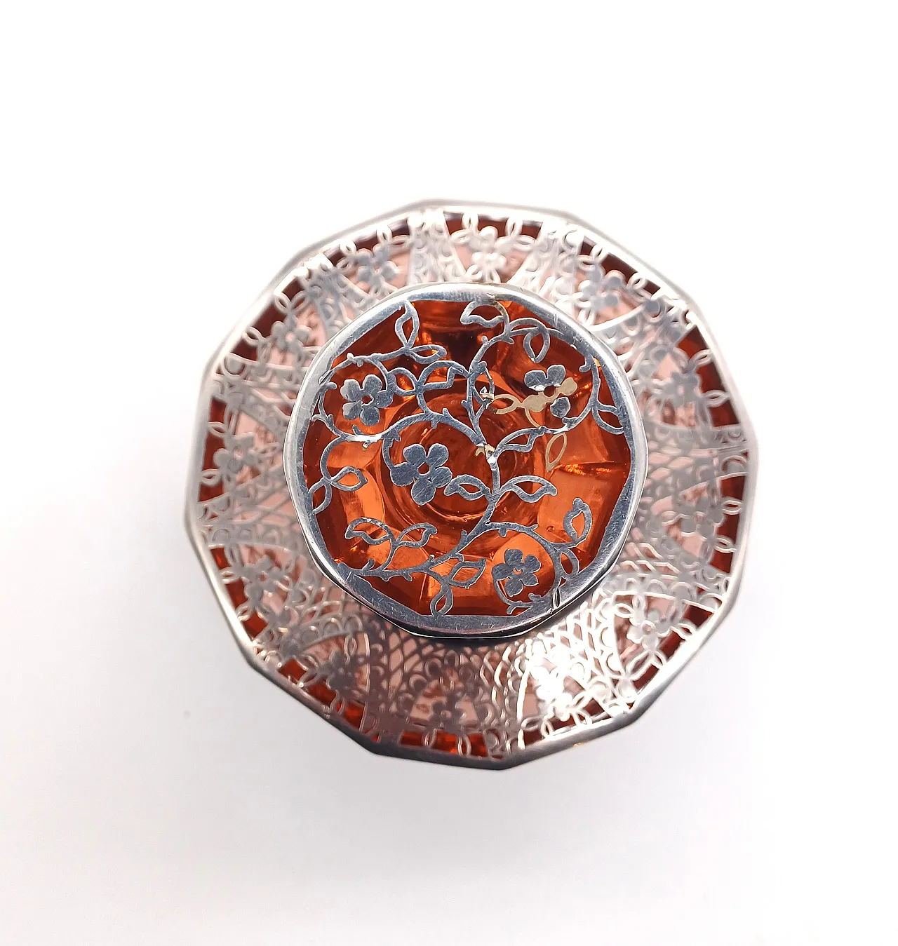 SET TOILETTE IN VETRO SOFFIATO E LAMINA D'ARGENTO, ART DÉCO, '20 12