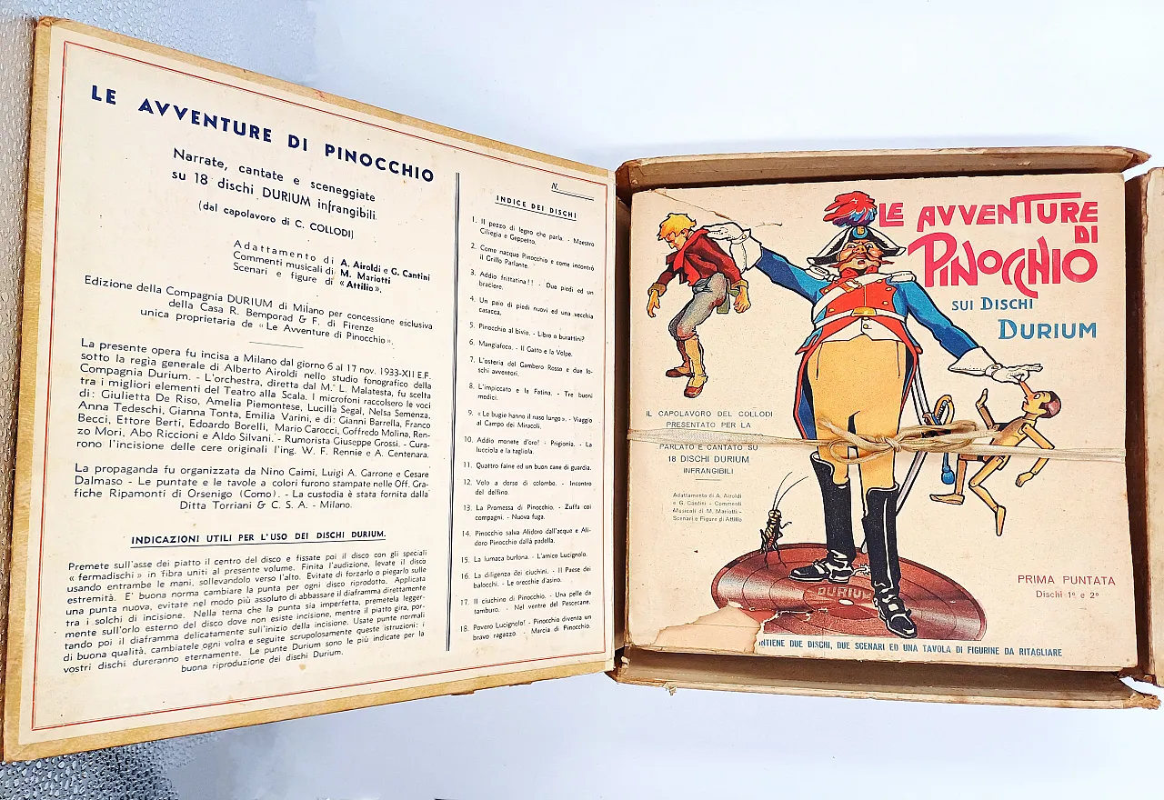 LE AVVENTURE DI PINOCCHIO, EDIZ DURIUM 1933-1934, 18 DISCHI 78 GIRI 6