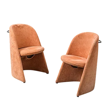 Pair of fabric armchairs, 70s