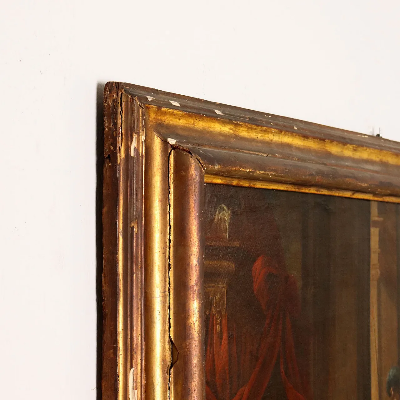 Episodio storico con imperatore e condottiero, dipinto a olio su tela, '600 9