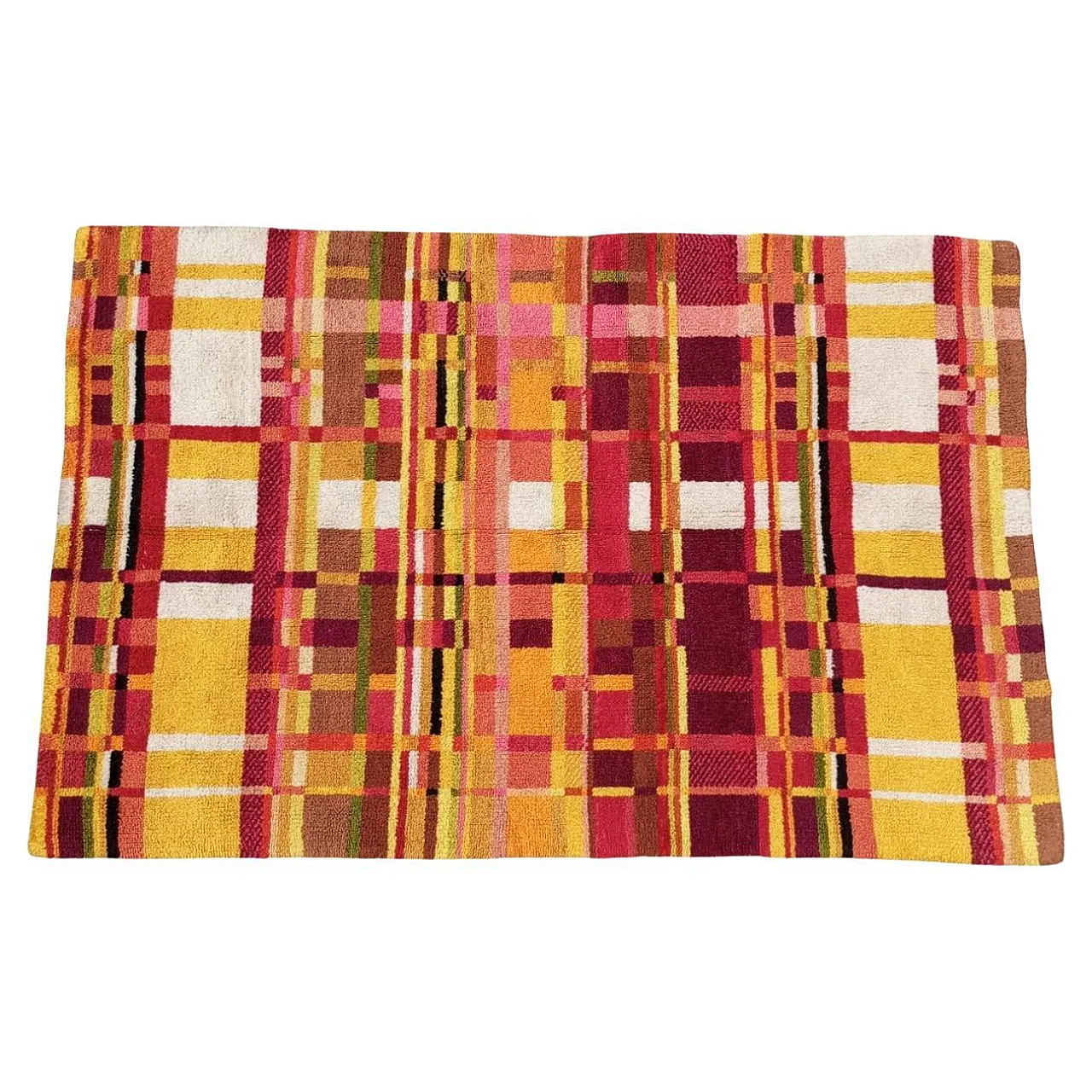 Tappeto fatto a mano in lana stile Bauhaus, Germania, Anni ’60 1