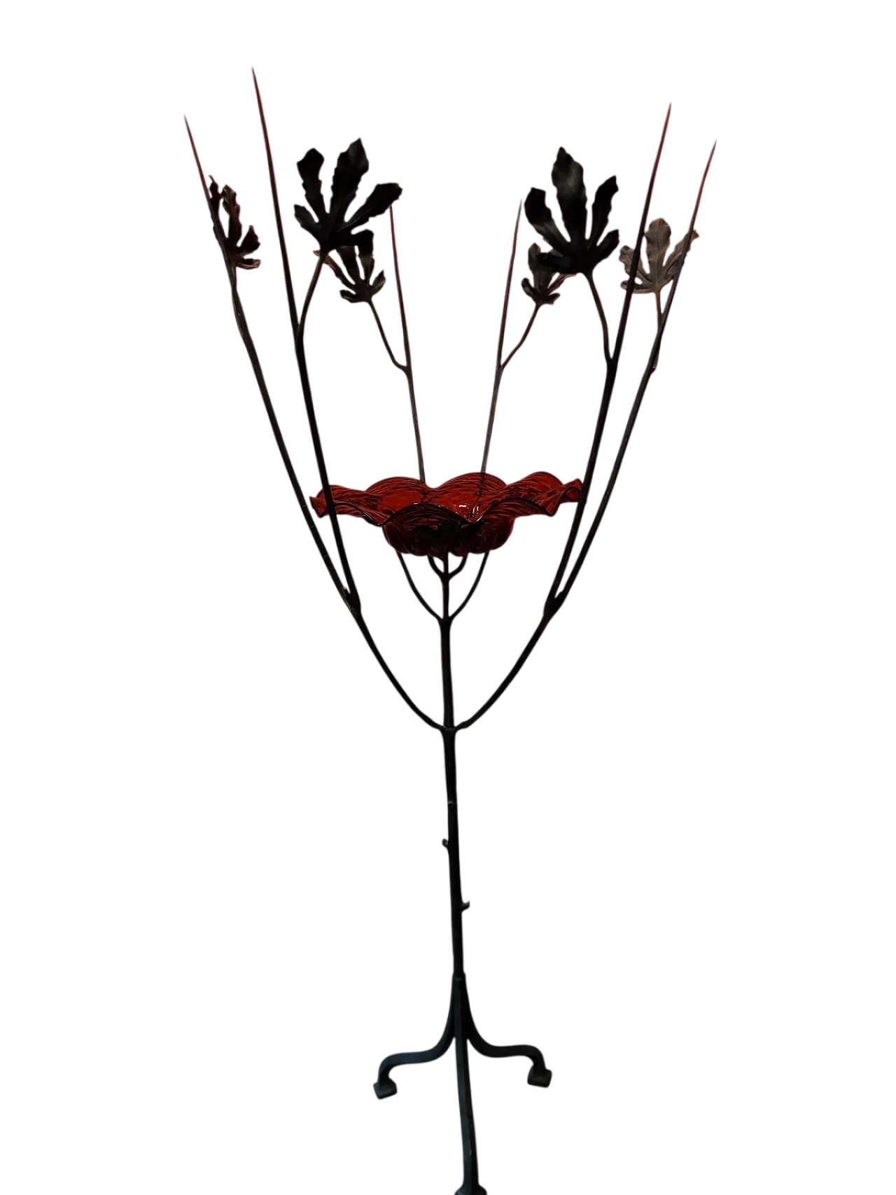 Scultura Albero con rami e piatto in vetro di Murano, anni '20 12