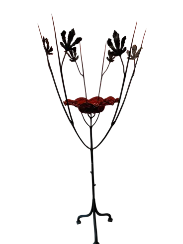 Scultura Albero con rami e piatto in vetro di Murano, anni '20