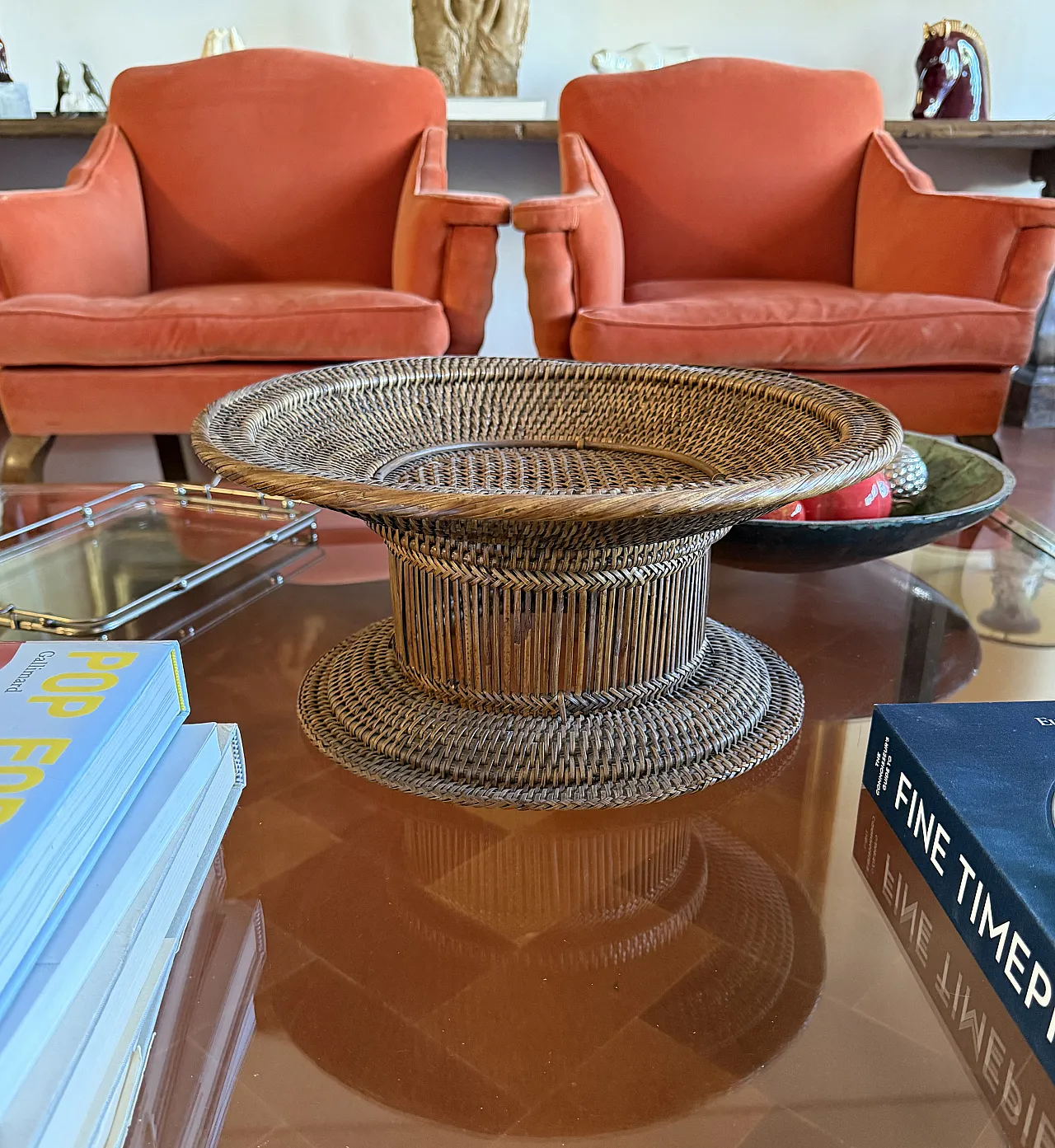 Wicker tray, Italy 1960 3