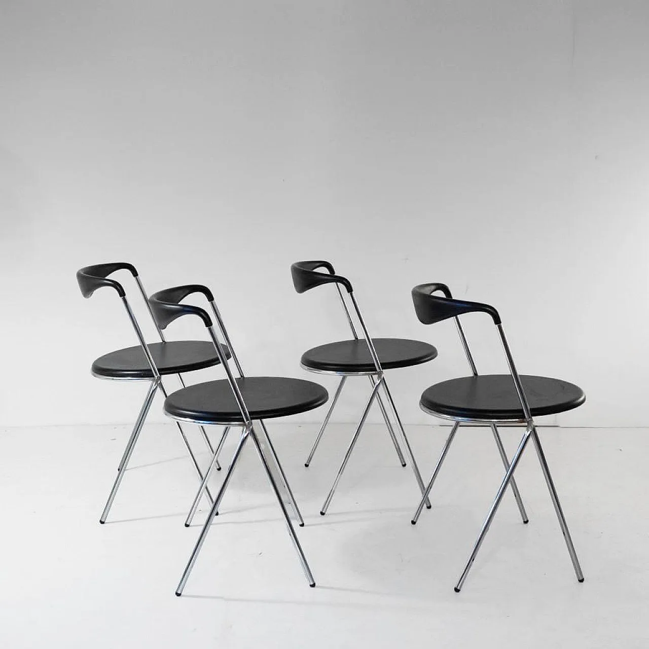 4 Italian stintable chairs in Hans Eicenberger style, 70s 12