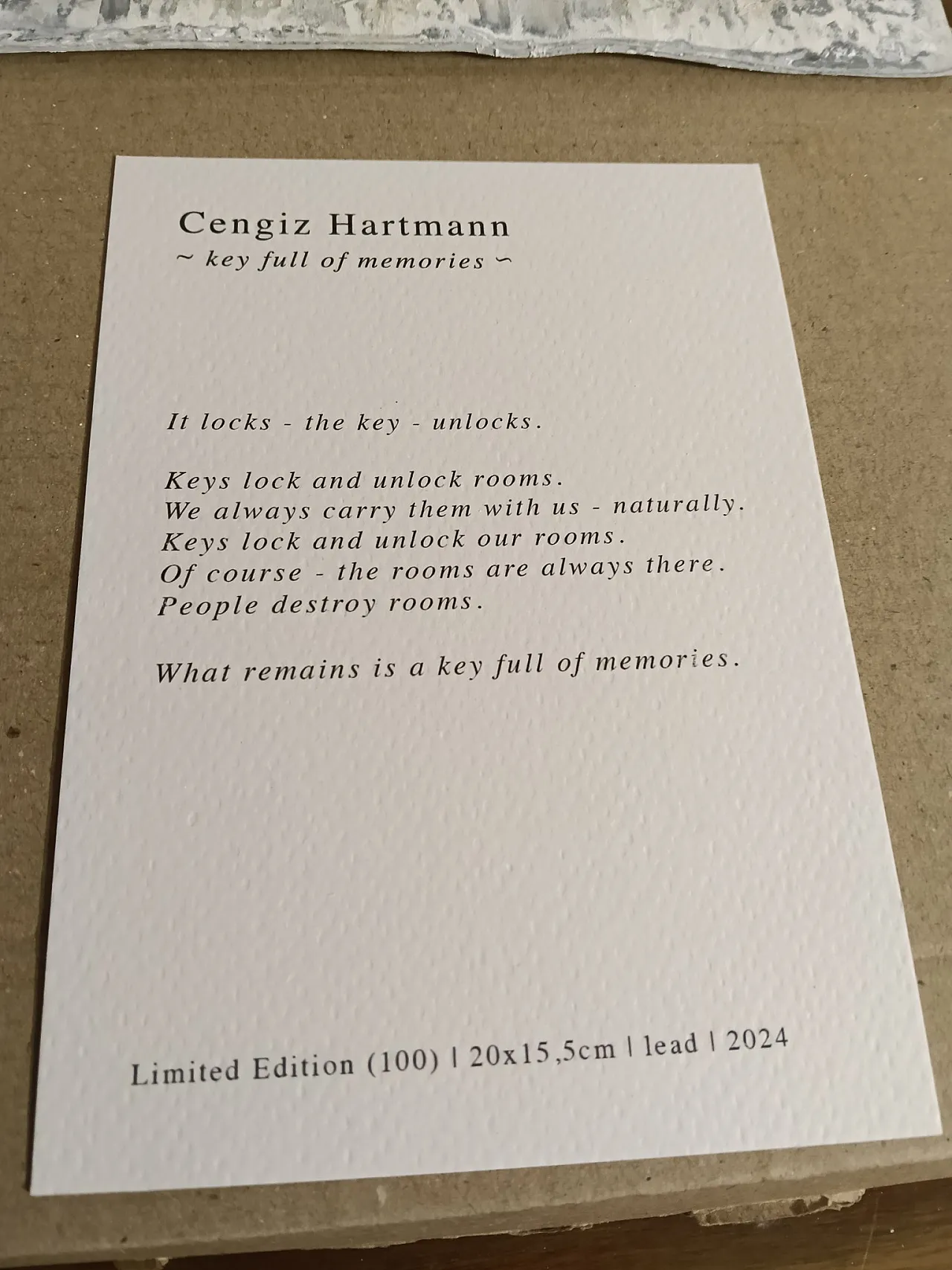 Cengig Hartmann Key Full of Memories 47/100, 2000s 16