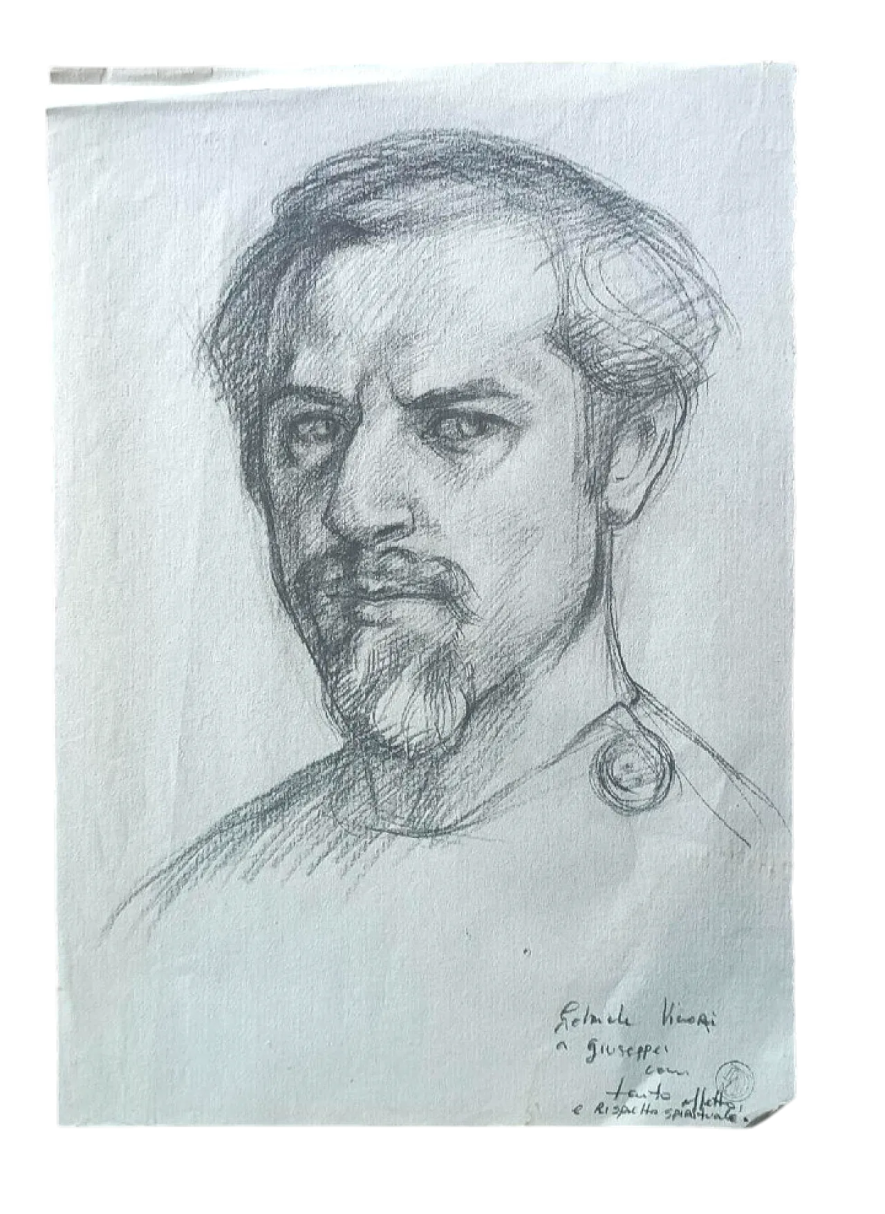 Portrait by Gabriele Vicari, pencil on paper, 1970s 6