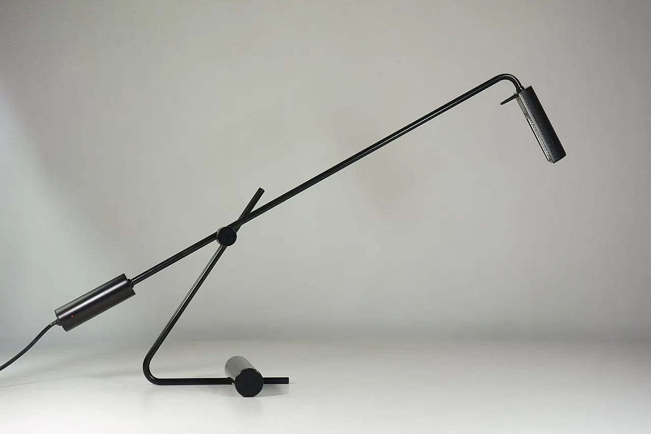 Lampada da scrivania nera, anni '80 1