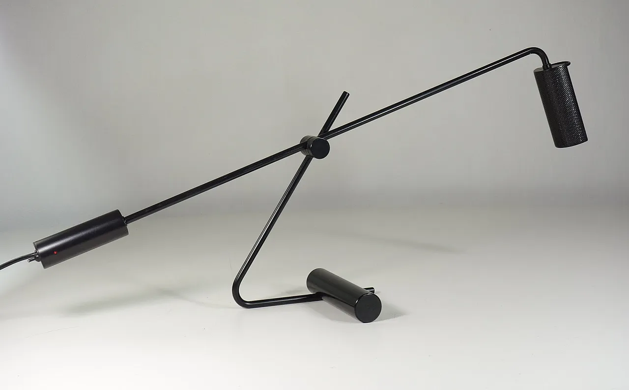 Lampada da scrivania nera, anni '80 2